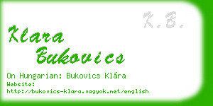 klara bukovics business card